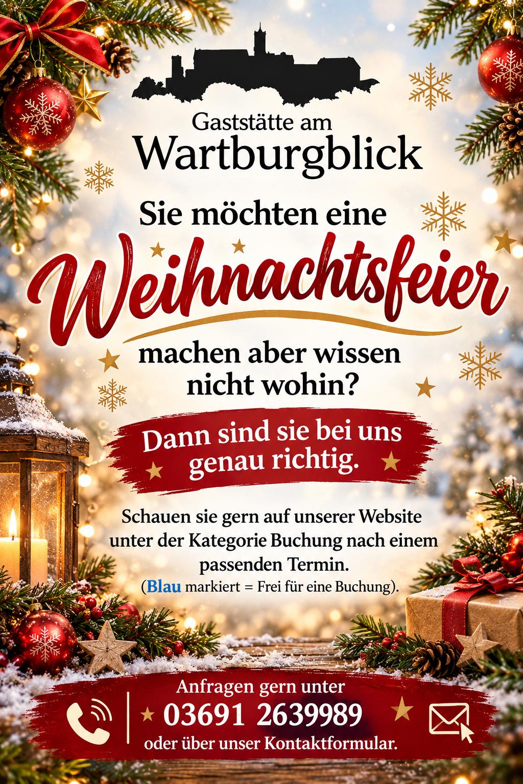 Weihnachtsfeier in der Gaststätte Am Wartburgblick